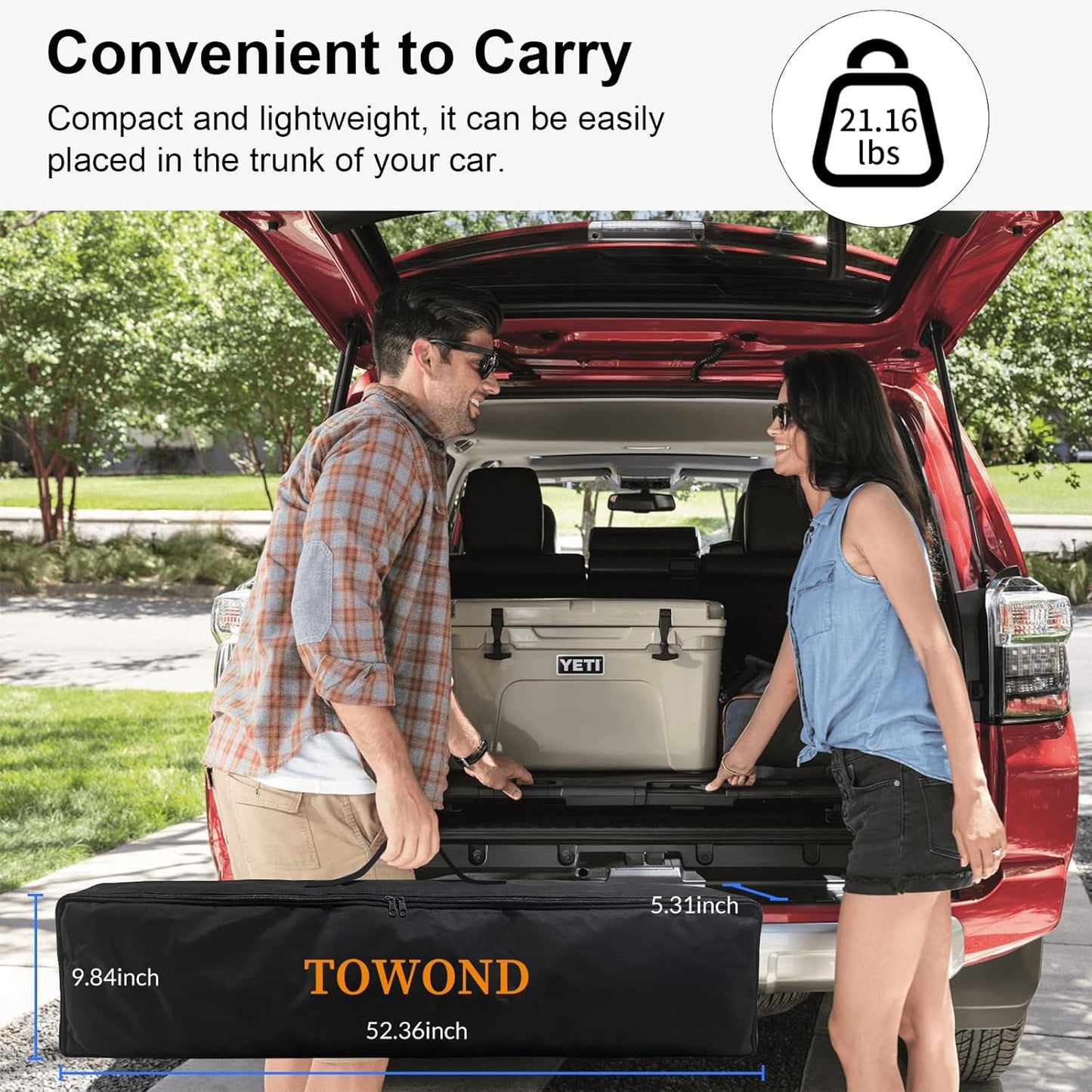 Outdoor Projector Screen with Stand, TOWOND 200 Inch Portable Projection Screen - Dual-Sided 16:9 4K HD Movie Screen, Wrinkle-Free Design & Carry Bag for Backyard Cinema