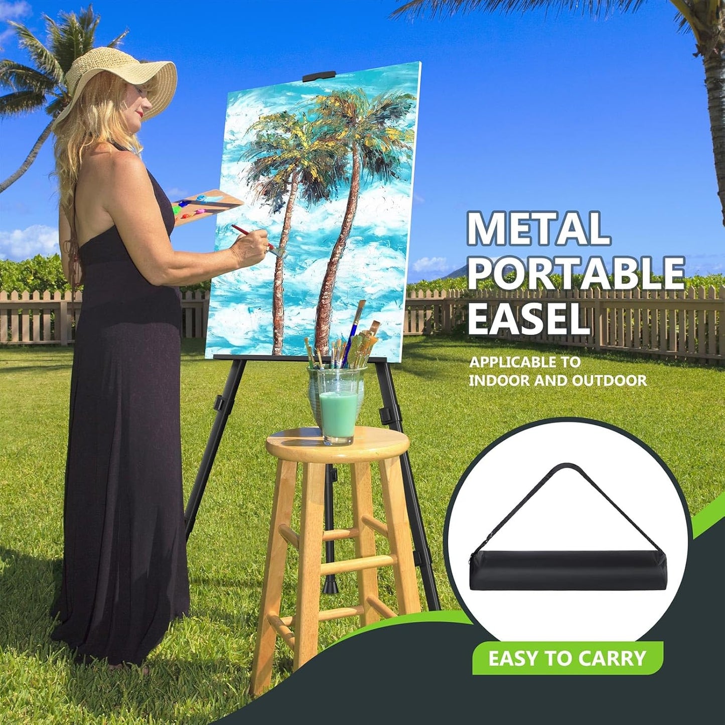 Easel Stand for Sign, Hemndic 66" Easels Stand for Painting Heavy Duty, Portable Travel Easel for Display (4 Pack)