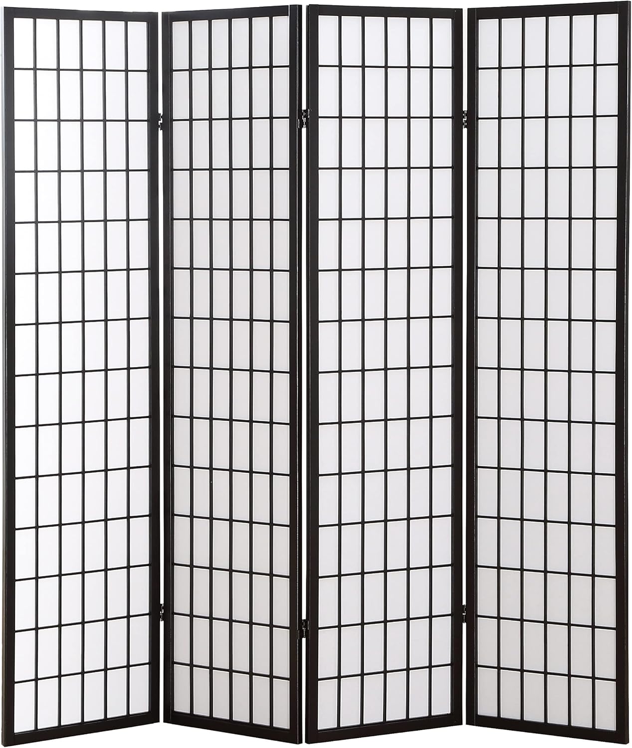 NicBex Room Divider 4 Panel Room Dividers with Oriental Style Partition Room Dividers and Folding Privacy Screens Wall Divider for Home, Office, Room Separation,72" W x 2" D x 72" H, Black