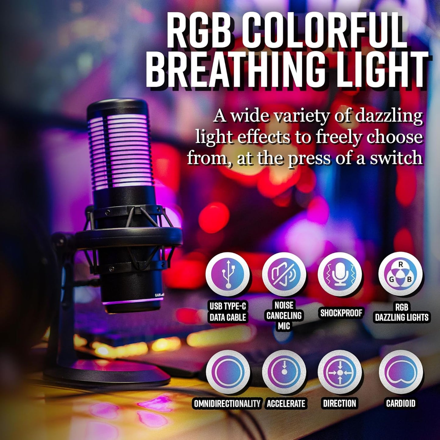 Live Video Streaming Kit (Deluxe)-for Video Call, Gaming, Podcast, YouTube, Content Creation- Includes 2k 60 FPS Webcam, Professional Cardioid Microphone, and LED Flat Light for Android/MAC/Windows