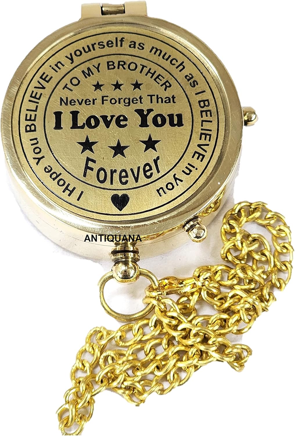 Brass Directional Engraved Compass, Baptism Gifts for Boys Girls, First Communion, Christian Gifts for Men, First Confirmation Gifts for Boys, Inspirational