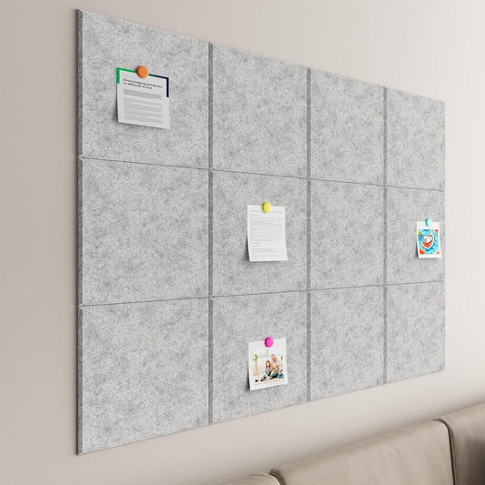 Large Cork Boards for Walls – 48 x 36 Self Adhesive Felt Wall Tiles, Ideal for Office Wall Organizing Bulletin Board, Easy to Install Cork Boards Felt Board