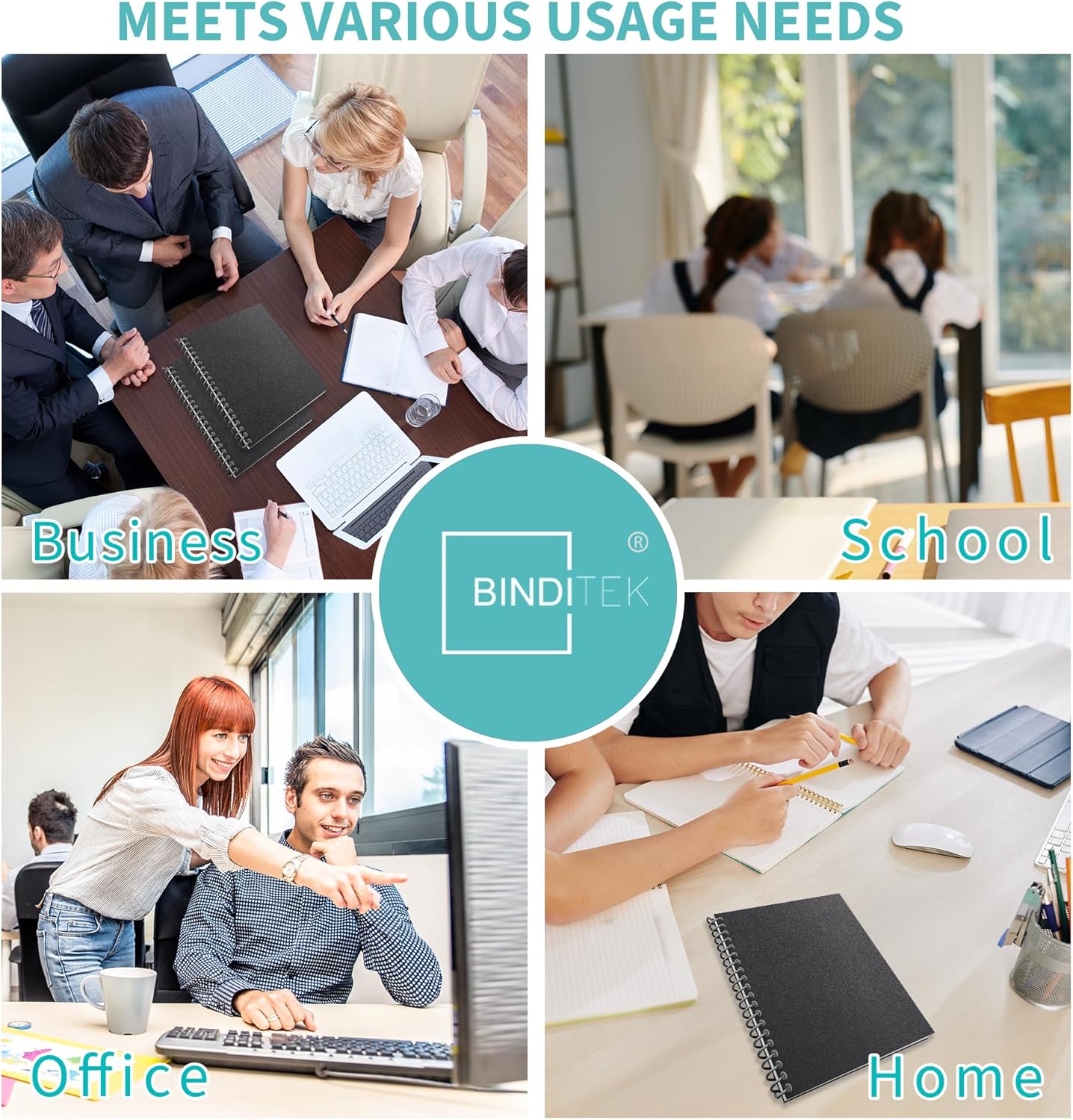 Binditek 50 Pack 16 Mil Sand-Textured Polycover, 11 x 17 Inches Front and Back Covers, Lightly Sanded Finish, Heavyduty Binding Presentation Covers for Business Reports, Tabloid, Black