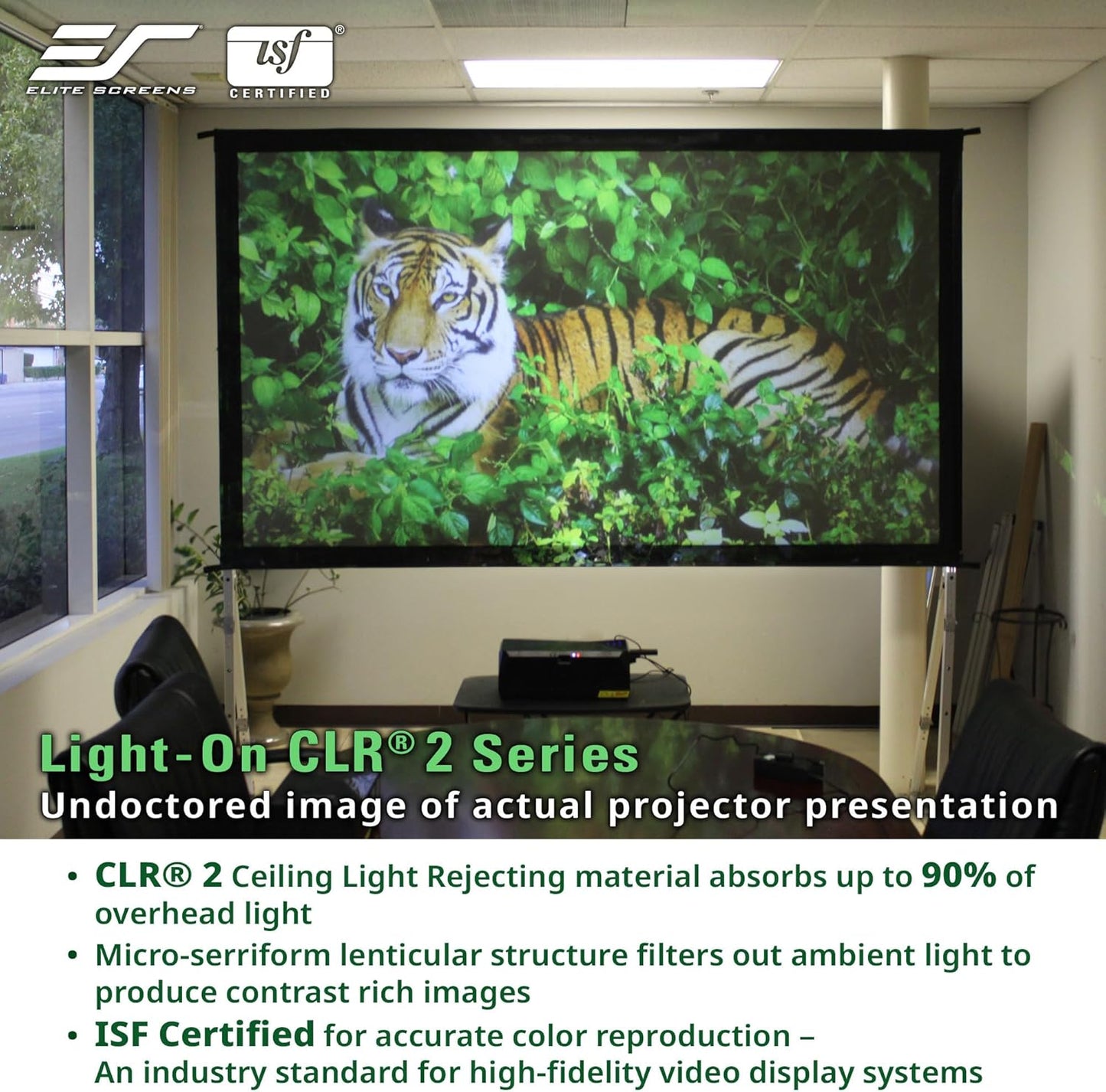 Elite Screens 123-Inch Portable CLR and ALR Projector Screen with Stand, Indoor/Outdoor Use, Height Adjustable, Ambient Light Rejecting Screen for Short/Ultra Short Throw Projectors, LPS123H-CLR2