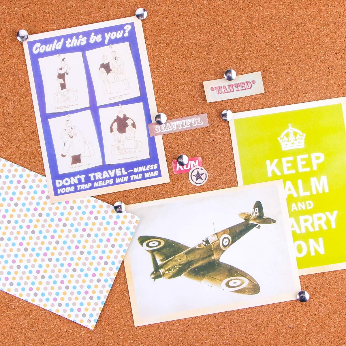 Yalis Thumb Tacks 500-count, 3/8-inch Steel Roundness Push Pins Office Tacks for Corkboard (Silver)