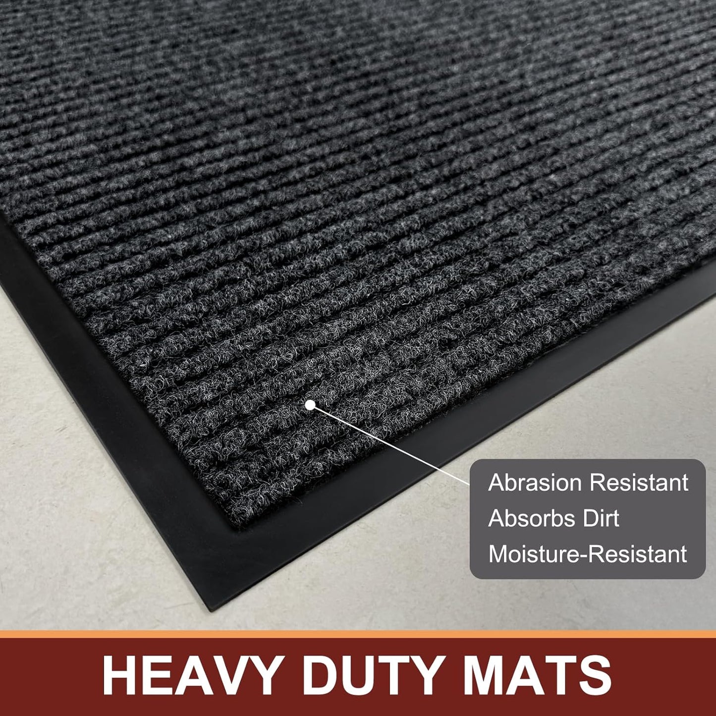 Vicwe Indoor Outdoor Door Mat, 2'x3'Heavy Duty Front Door Mat, Non-Slip Washable Doormats Entrance Mats, Dirt Resistant and Absorbent Doormat, Commercial Outdoor Entrance Floor Mat for Home Office