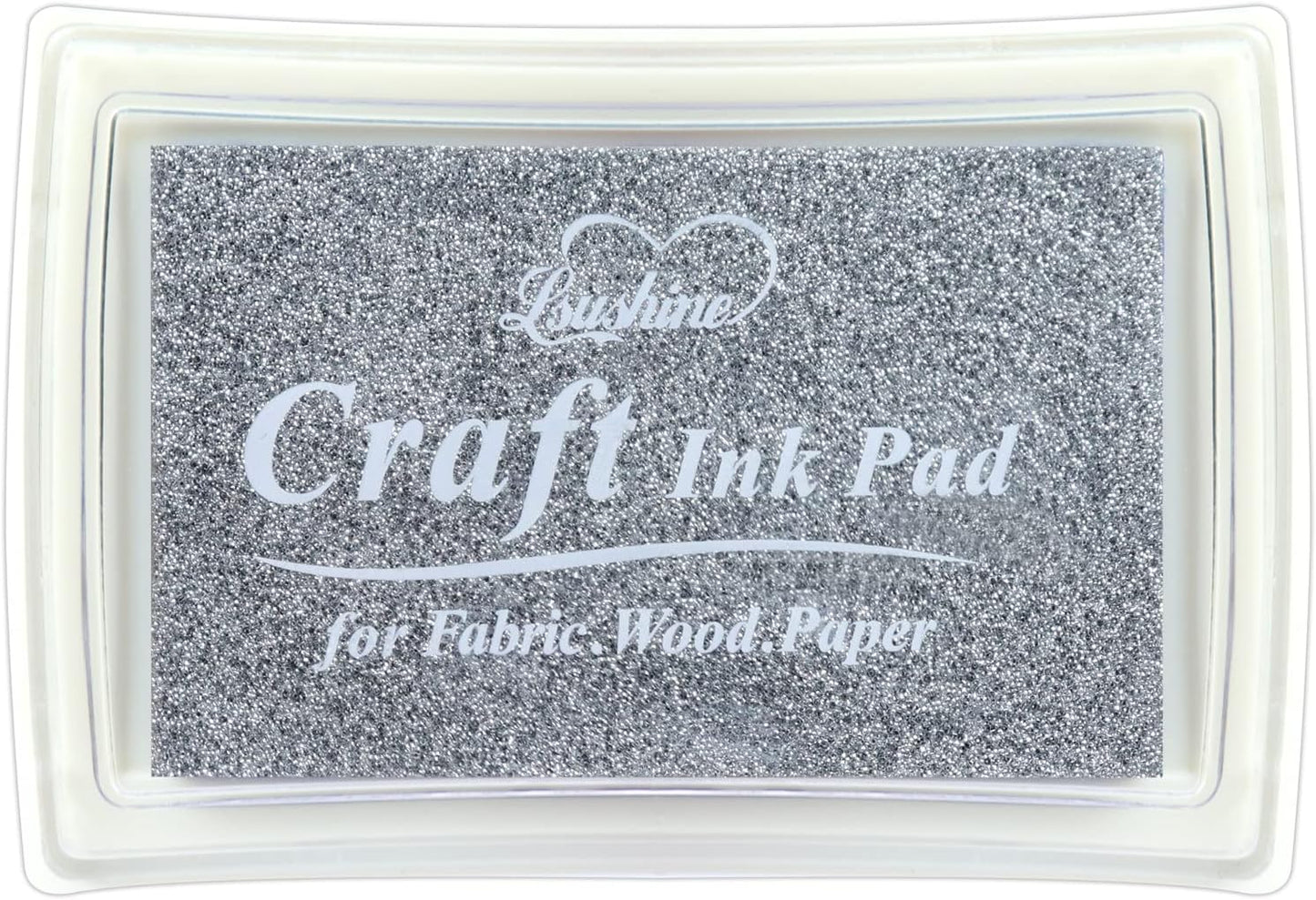 Craft Ink Pad for Rubber Stamps, Paper, Wooden, Fabric, Scrapbooking, Non-Toxic Finger Ink Pads for Kids (Silver)