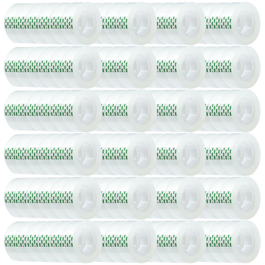 Transparent Tape Refill Rolls for Dispenser, Tear by Hand,144 Rolls x 900 inches