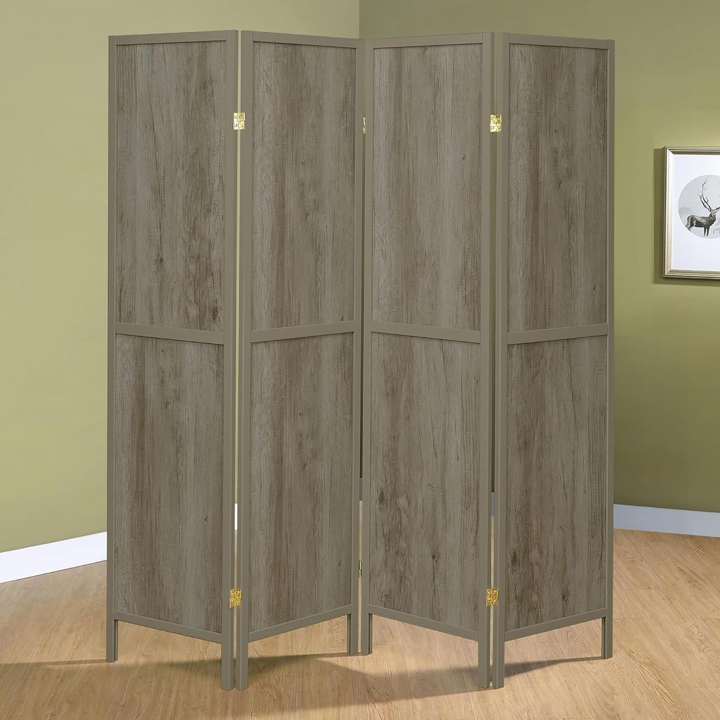 NicBex Room Divider 4 Panel Room Dividers with Sleek Legs Partition Room Dividers and Folding Privacy Screens Wall Divider for Home, Office, Room Separation,69.5" W x 0.75" D x 70.25" H, Light Grey
