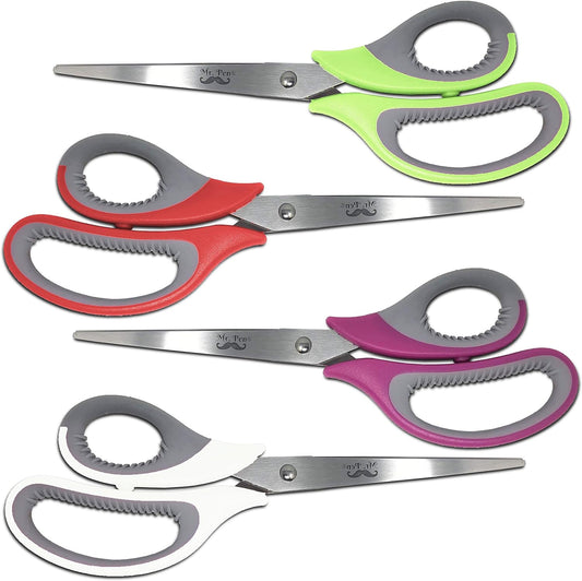 Mr. Pen Multipurpose Scissors - 8 inch, Pack of 4, Sharp Adult Office Scissors for Paper and Fabric