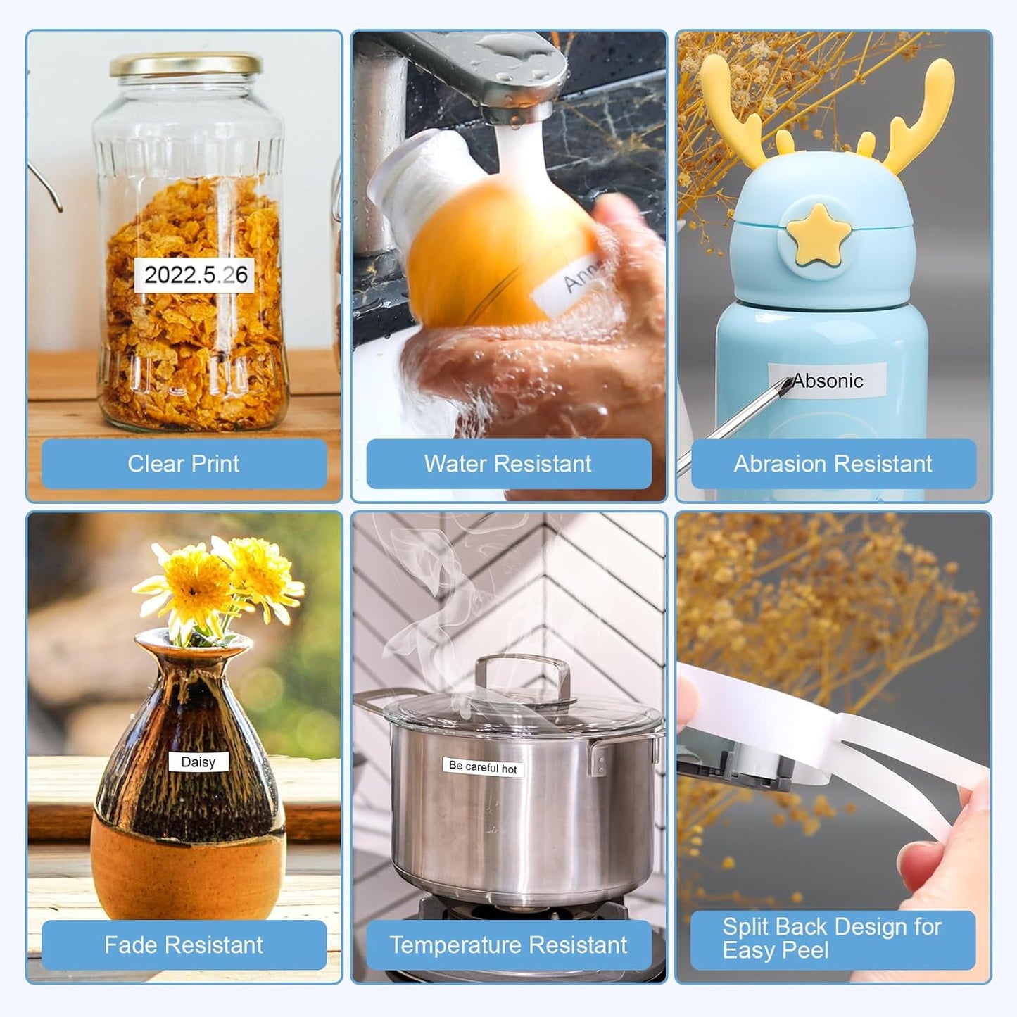 Absonic 12mm 0.47 Laminated White Tz-231 Tape Compatible for Brother Tze-231 Tze Tape 1/2 Inch Refills Work for P Touch Label Maker PTD220 PTD210 PTH110 PTP710 PT-610BT PTD400, Black on White, 6 Pack