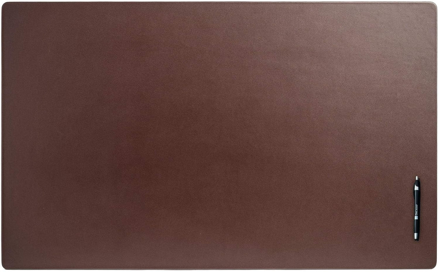Dacasso Pad Without Side Rails Luxury Leather Blotter for Writing-Executive Desk Surface Protector, 38" x 24", Chocolate Brown