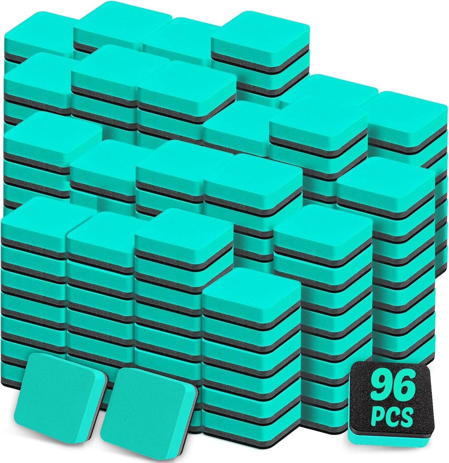96 Pack Cube Dry Erase Erasers, Mini Magnetic Whiteboard Dry Erasers Chalkboard Cleaner Wiper for Classroom, School, Home, and Office Supplies