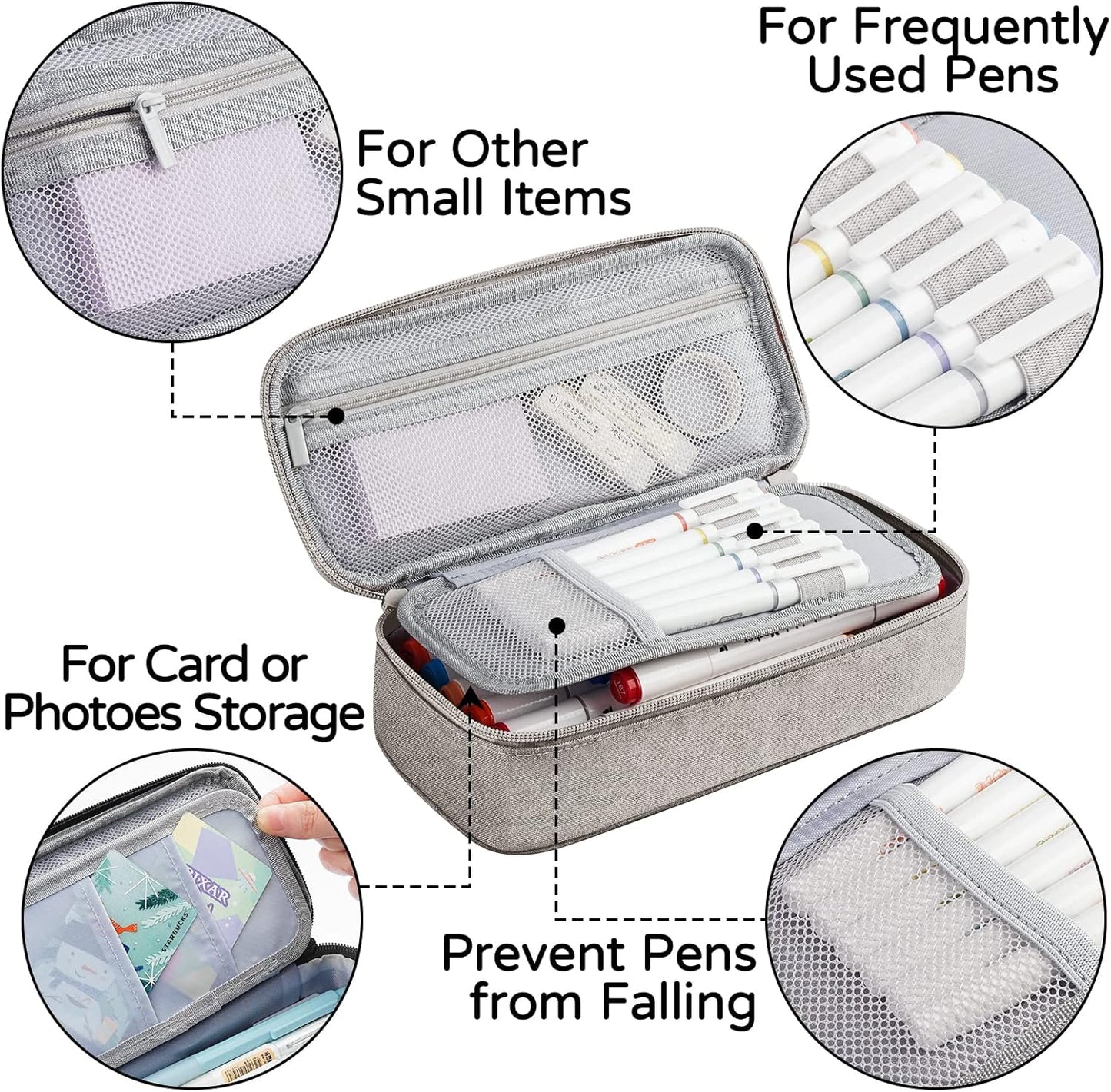 WEMATE Pencil Case, Large Storage Organizer for Stationery, Back - to - School Essential, Teacher Must - have, Big Pencil Pouch, Marker Case School Supplies for College & High School