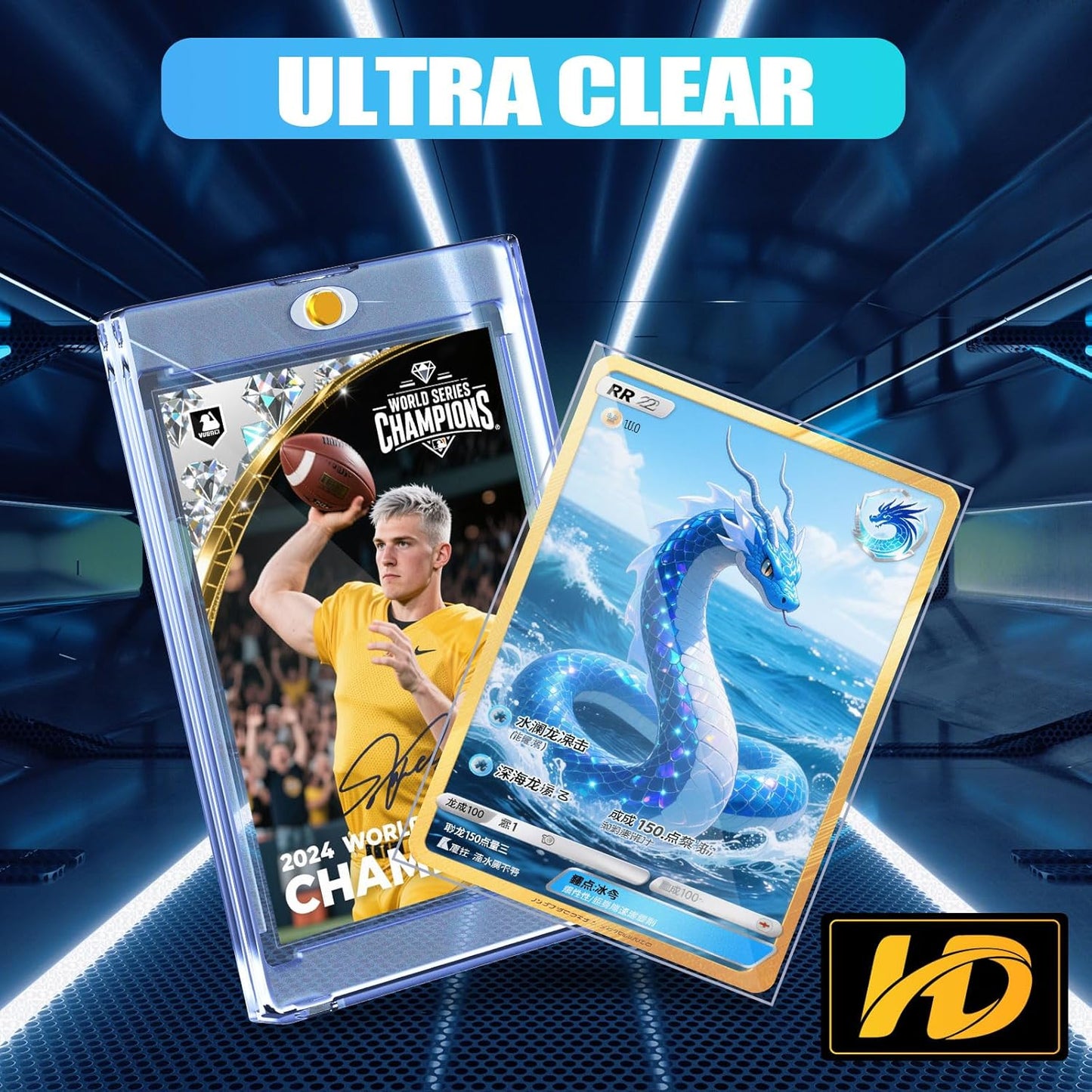 Card Sleeves, 1200 CT Soft Card Protectors for Trading Cards with 2CT Hard Card Holders, Clear Topload Card Cover for Football, Baseball, Sports, MTG, TCG Game, Photo Card Collectible Storage