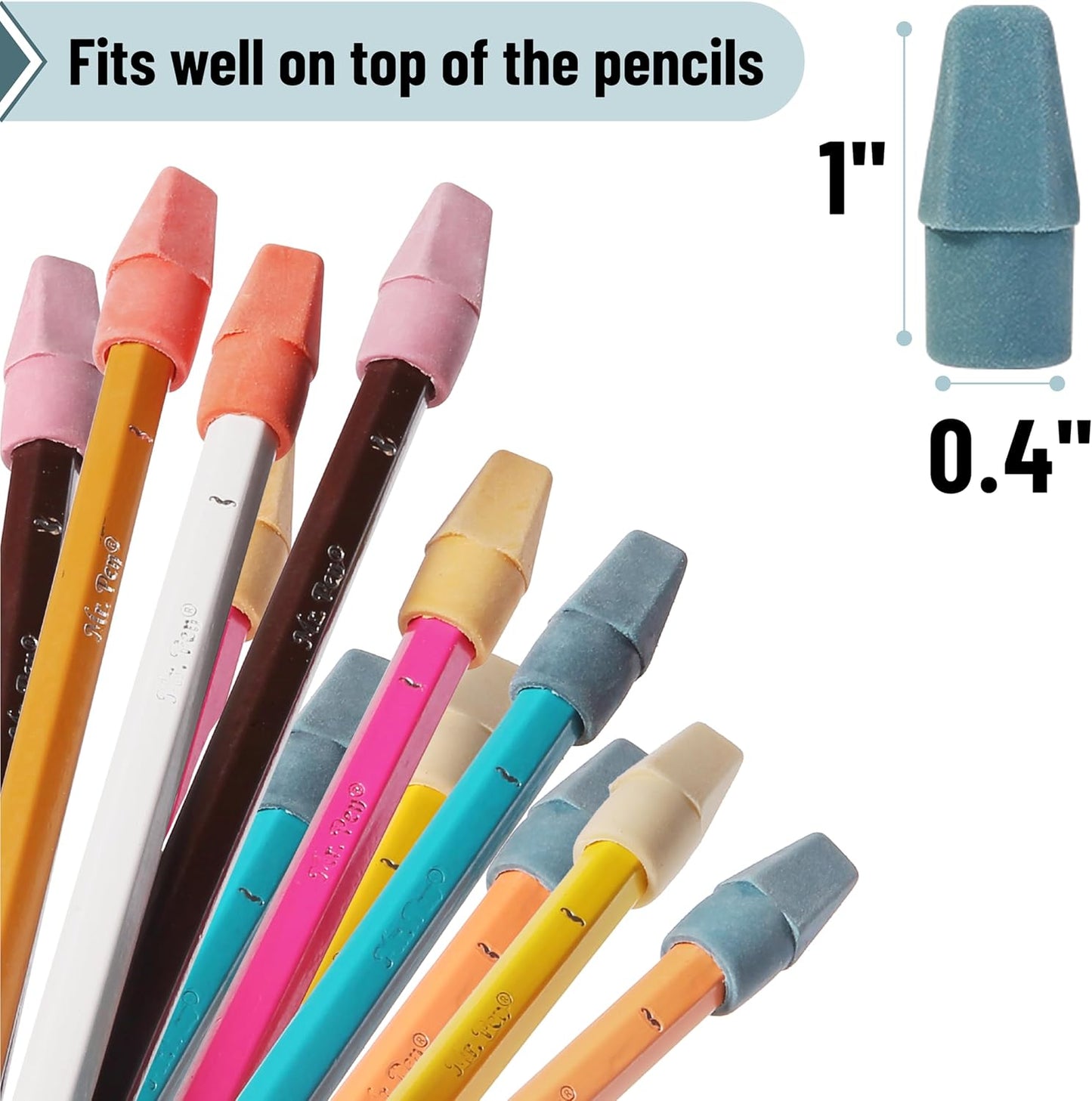 Mr. Pen- Pencil Erasers Toppers, 120 Pack, Colorful, Latex Free, No Smudge, Mr Pen Erasers for Pencils