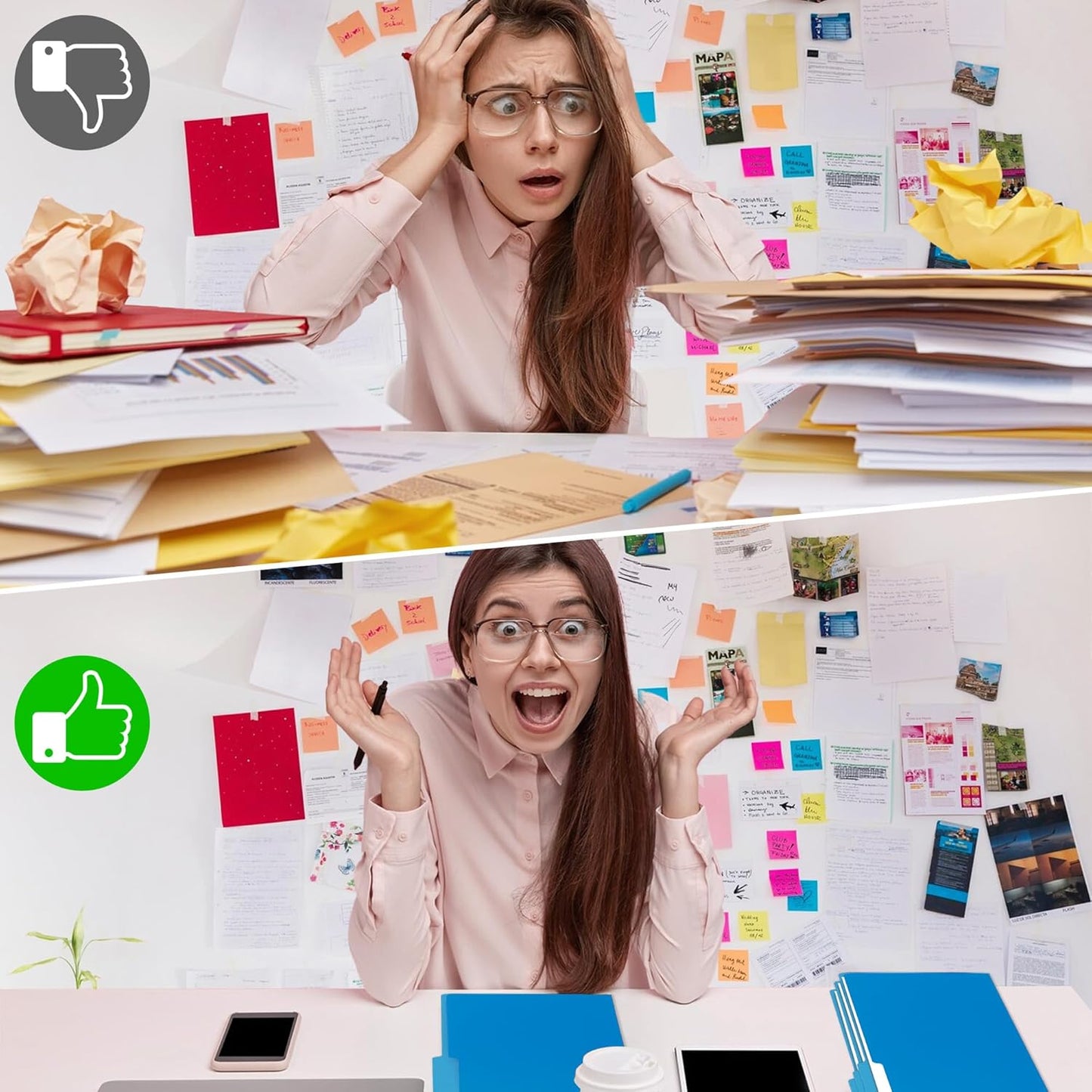 36 Packs Colored File Folders,Blue File Folders,Two Tone Color File Folder 8.5 x 11 Inch,1/3 Cut Tabs Letter Size,Manila File Folders for Office,School and Home,Organization