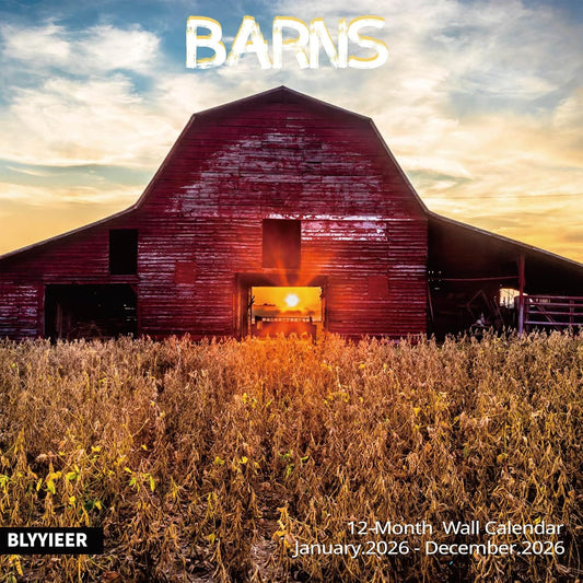 2026 Wall Calendar Barns | 12 Monthly Hangable Barns Calendars | 12" x 24" (Open) | Thick & Sturdy Paper for Organizing & Planning | Home and Office