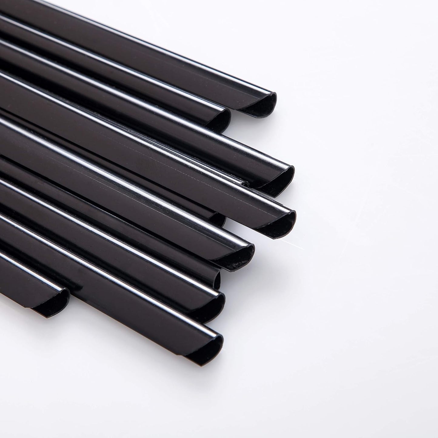 BNC Slide and Grip Binding Bars, 1/4 Inches, Black Color, Letter Size Pack of 100, 30 to 40 Sheet Capacity, Round Corner (1/4 Inches, Black)