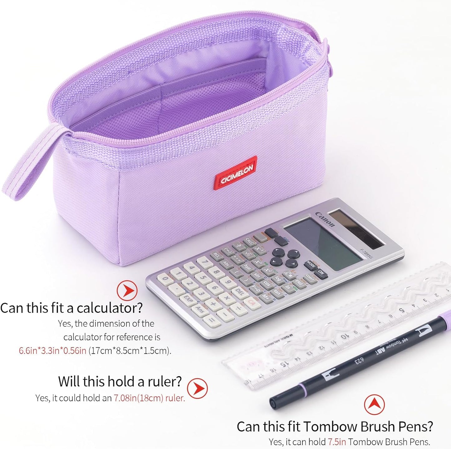 CICIMELON Pencil Case Large Capacity Pencil Pouch Pen Bag for School Teen Girl Boy Men Women