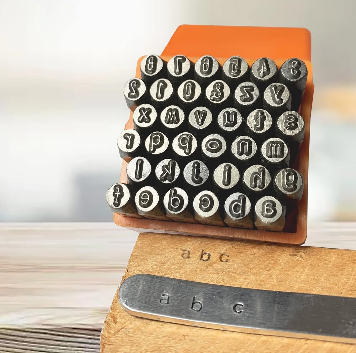 HimaPro Number and Letter Stamp Set 36 PCs Lowercase Industrial Grade Letters 'a'-'z', '&', '0'-'9' in a Plastic Box(4mm - 5/32 Inch)