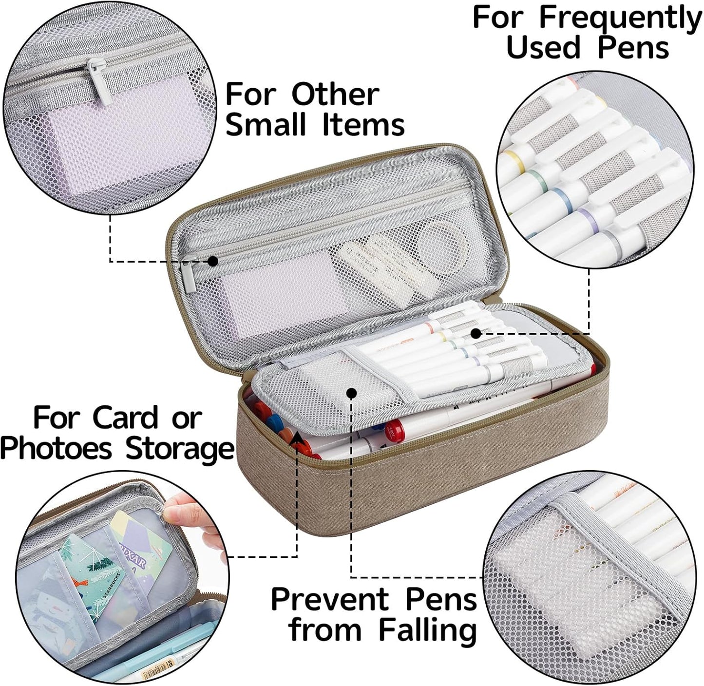 WEMATE Pencil Case, Large Storage Organizer for Stationery, Back - to - School Essential, Teacher Must - have, Big Pencil Pouch, Marker Case School Supplies for College & High School