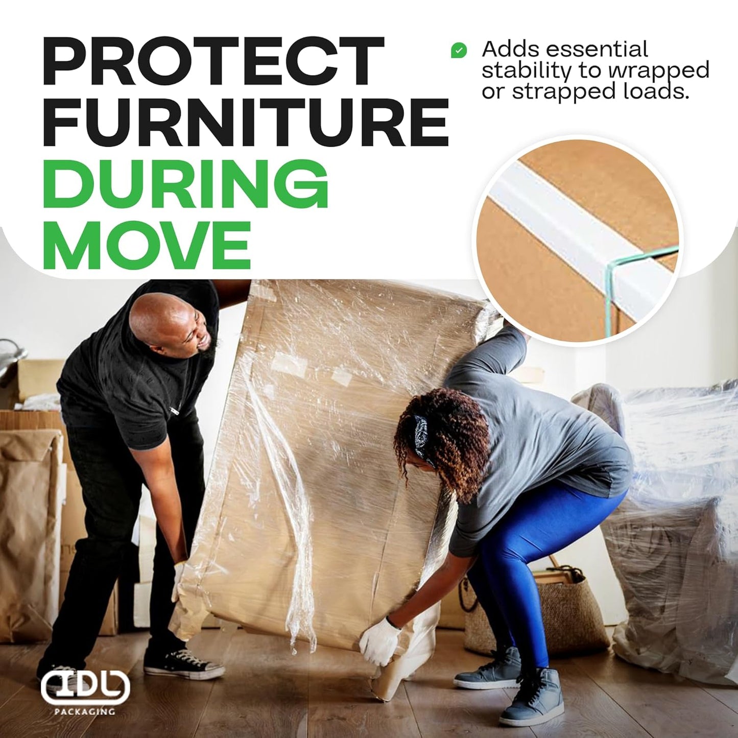 IDL Packaging Cardboard Edge Protectors 2" x 2" x 48", Full Pallet of 2800 pc, White - V-Board Reinforced Corner Protectors - Regular-Duty Cardboard Corners for Shipping