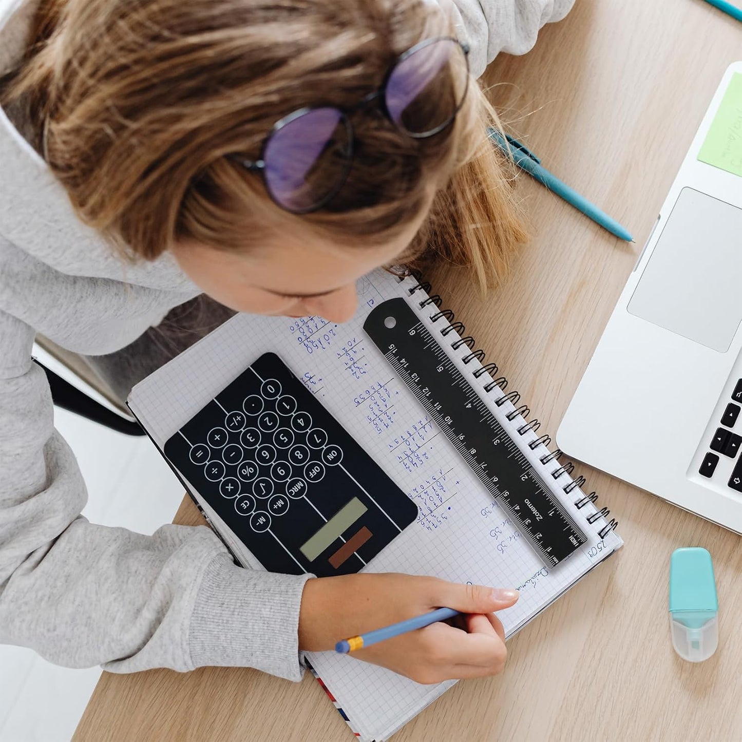 6 Inch Metal Ruler Set - Dual Scale Metric & Imperial,150 mm Straight Edge Rule, Laser Engraved, Edge-to-Edge Measuring for School, Geometry, Crafting & Gifts (2-Pack)