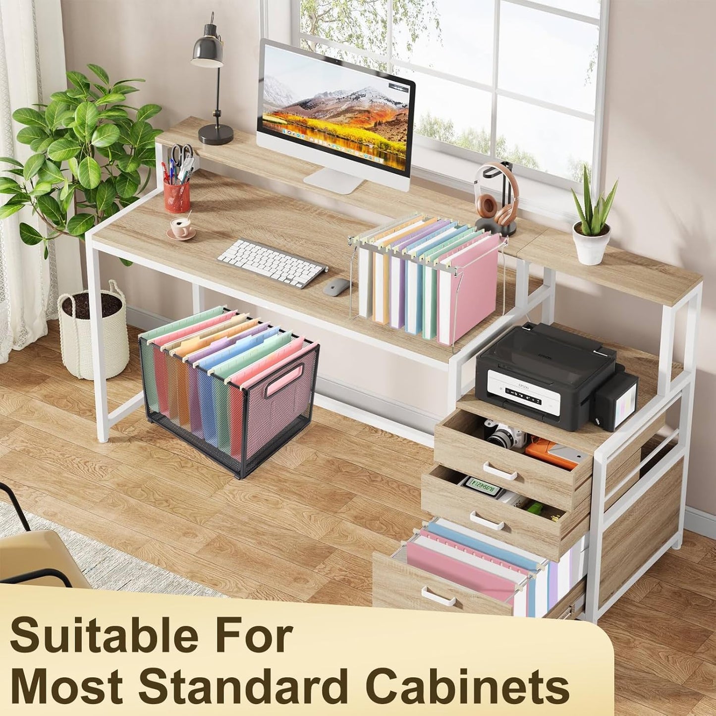 Plastic Hanging File Folders Letter Size,12 Pack Pastel Hanging Folders with Tabs,Heavy Duty for Filing Cabinet,Home and Office File