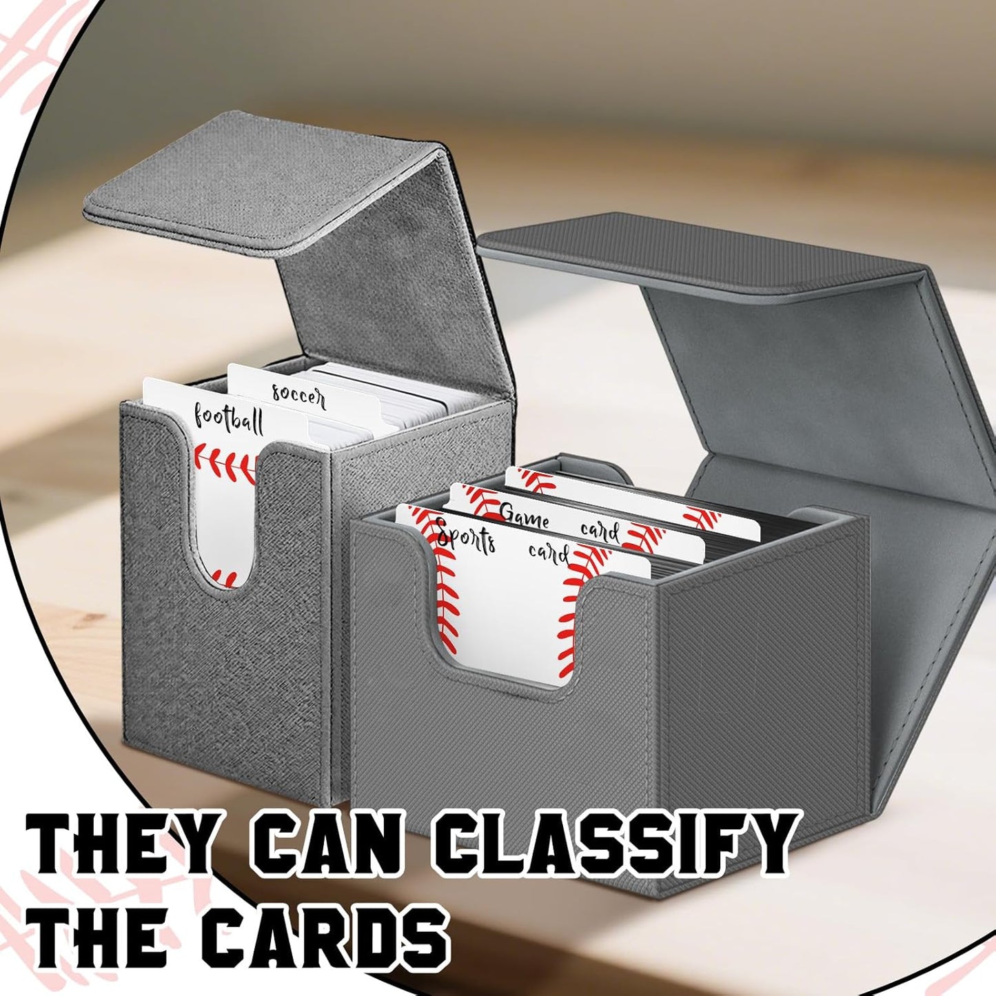 50pcs Baseball Card Dividers Plastic Index Card Storage Dividers with Tabs for Boys Gifts Card Separators for Sports Recipe Game Card Organize