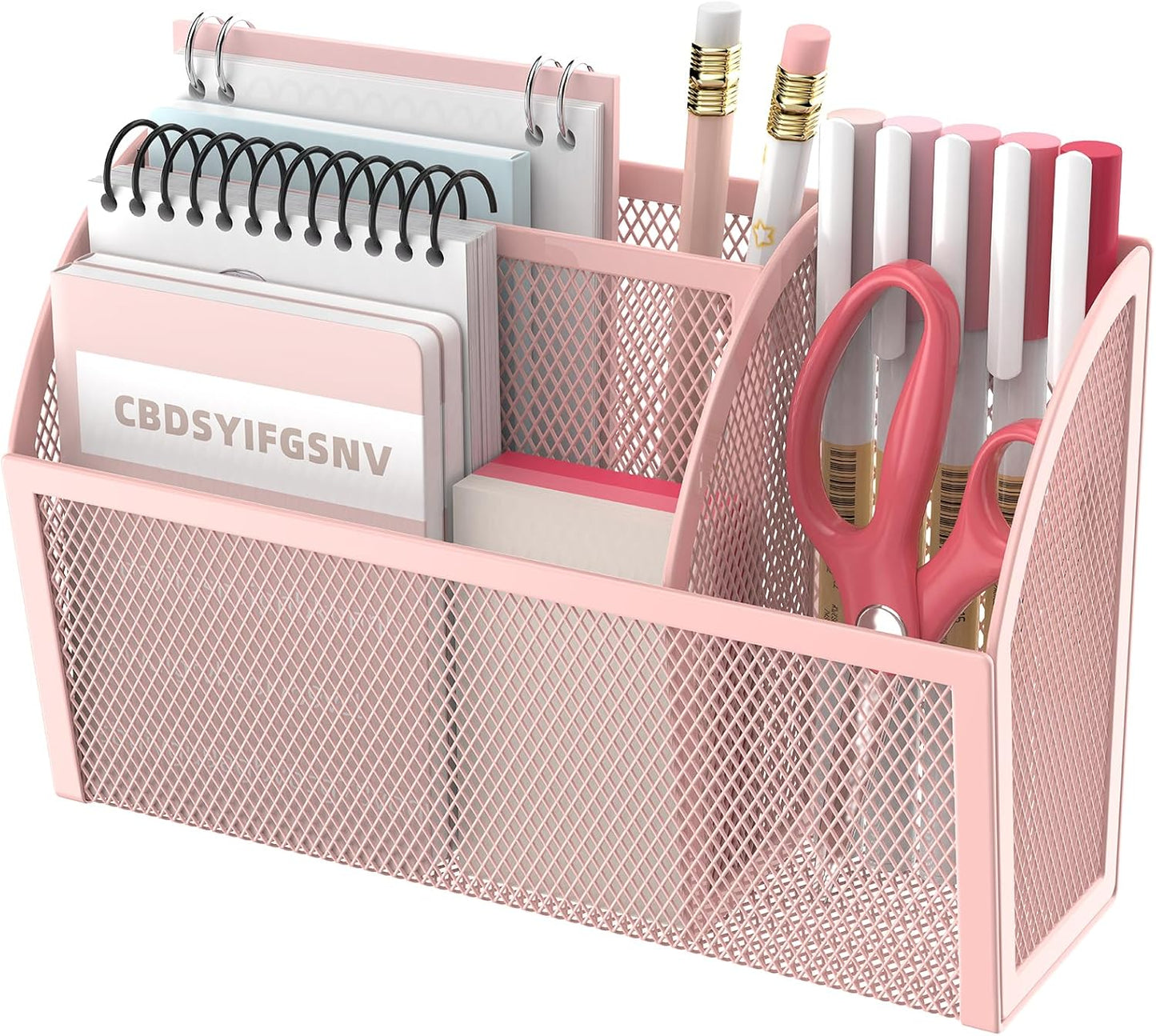 DALTACK Magnetic Pencil Holder Shelf for the Whiteboard 3-Grid Mesh Pen Refrigerator Organizer Locker Accessories Home,School and Office,Pink (3-GridPink)