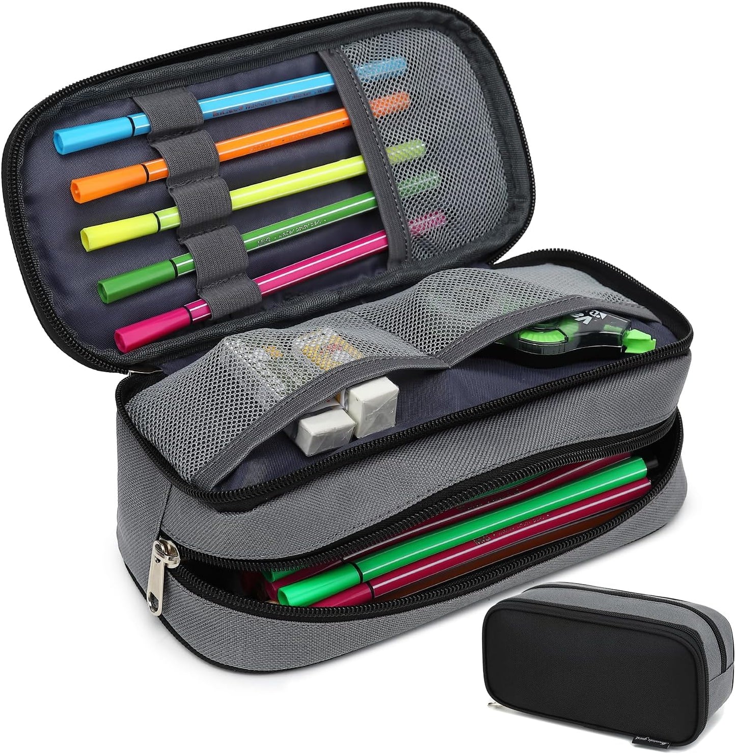 Large Capacity Pencil Case Multi-Slot Pencil Pouch Durable Pencil Box Portable Office Pen Bag with Zipper