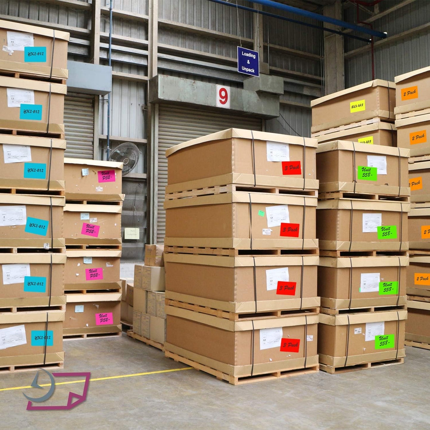 NextDayLabels 500 Rectangle Stickers (3" x 5") - Color Coding Labels Roll - Moving Labels for Boxes, Colored Inventory Stickers for Packing, Organizing, and Storage (Fluorescent Orange)