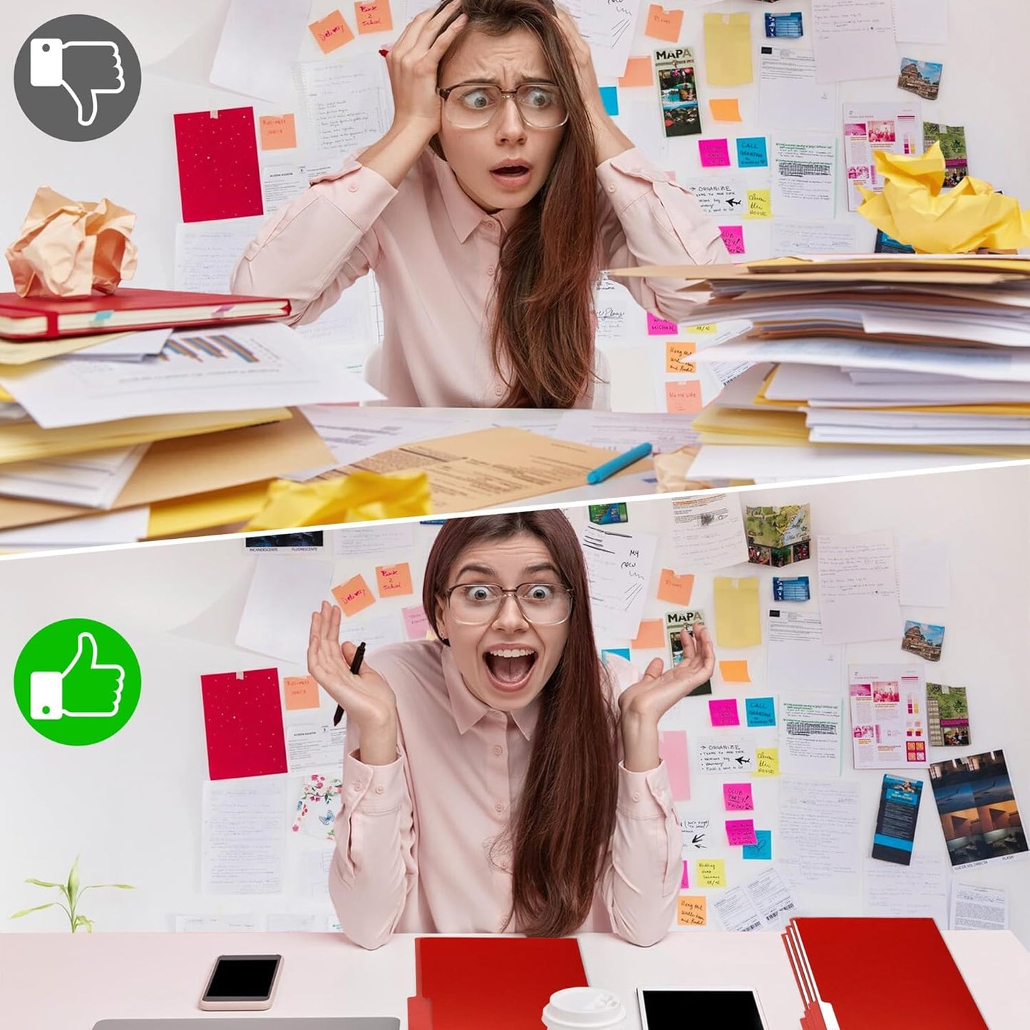 Two-Tone File Folder 8.5 x 11 Inch,100 Pack Red File Folders,1/3 Cut Tabs File Folder Letter Size,Colored File Folders,Manila File Folders for Office,School and Home,Organization