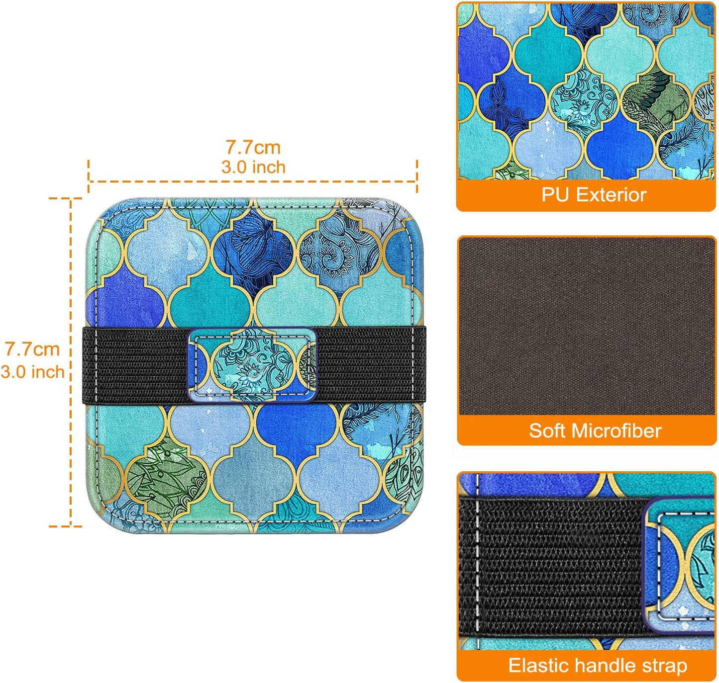 Fintie Screen Cleaning Pad, [4 Pack] Soft Cloth Wipes Screen Cleaner with Elastic Strap for iPad, iPhone, MacBook, Tablets, Laptop (Cool Jade)