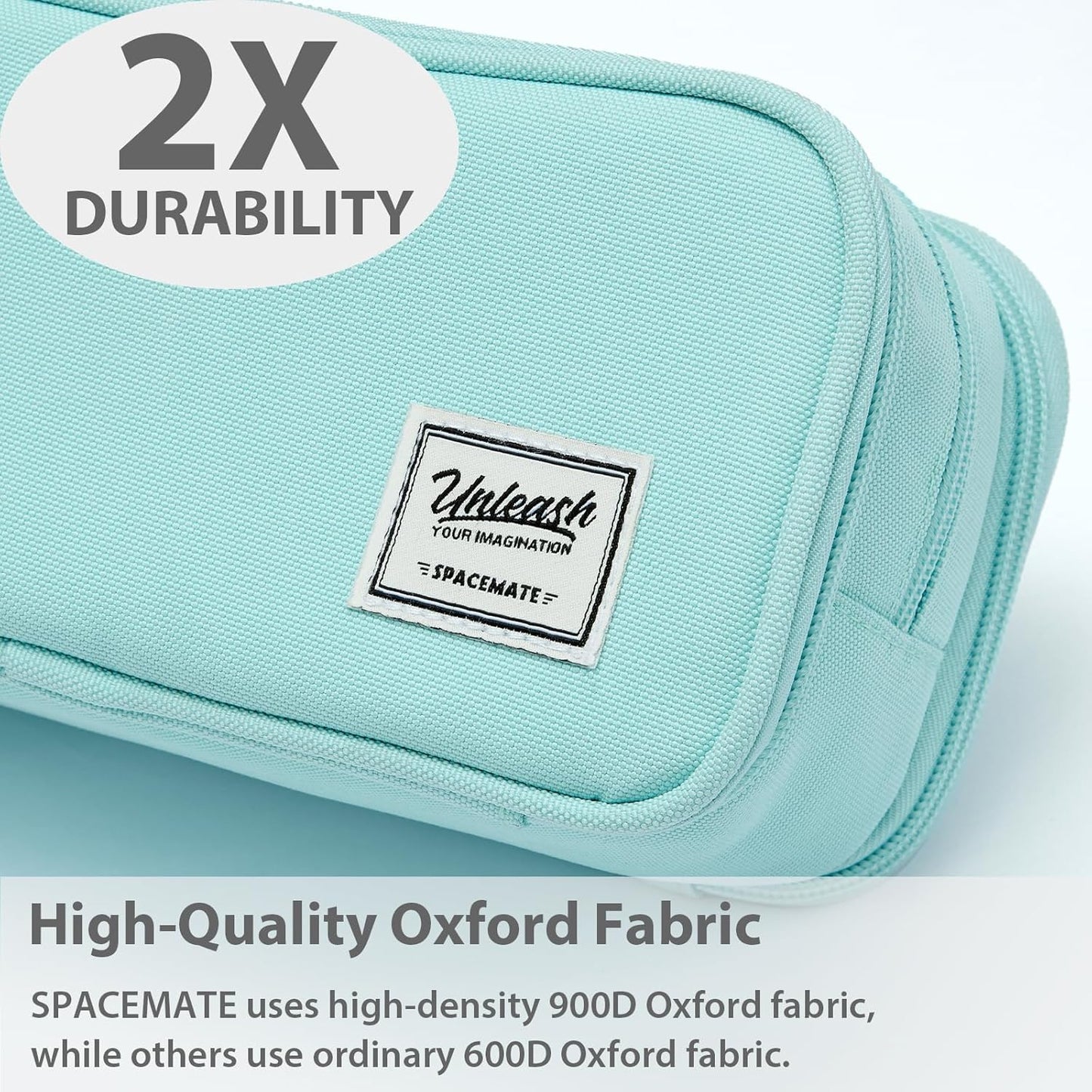 Pencil Case Pouch Box Bag School Supplies Girls Boys Kids, Cute Preppy Stuff Big Capacity Aesthetic Pen Organizer, Back to College Stationary, Eggshell Blue, Extra Large Style, 2300ml