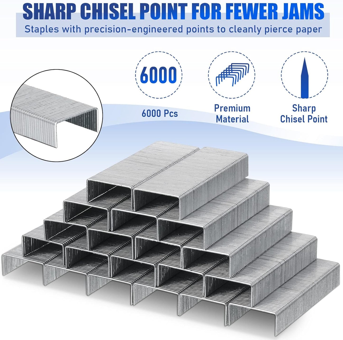 Marspark 10 Pcs Stapler for Desk Office Staplers Bulk with 6000 Staples 25 Sheet Capacity for School Office (White)