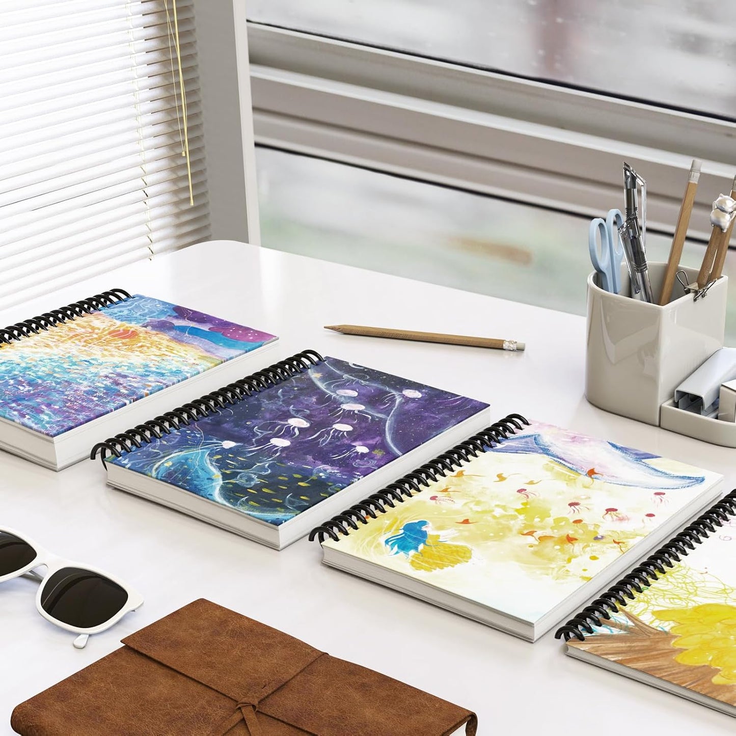 MAKEASY 100 Pack Plastic Spiral Binding Coils, 5/16"(8mm), 90 Sheet Capacity, 4:1 Pitch Black Binding Spirals for Home School and Office use