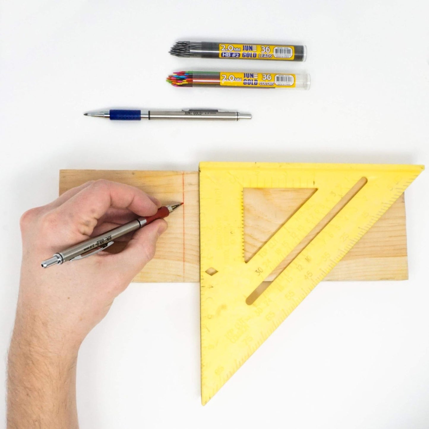 June Gold 36 Purple (Amethyst #106) Colored 2.0 mm Lead Refills, Bold Thickness for Heavy Use, Break Resistant with a Convenient Dispenser