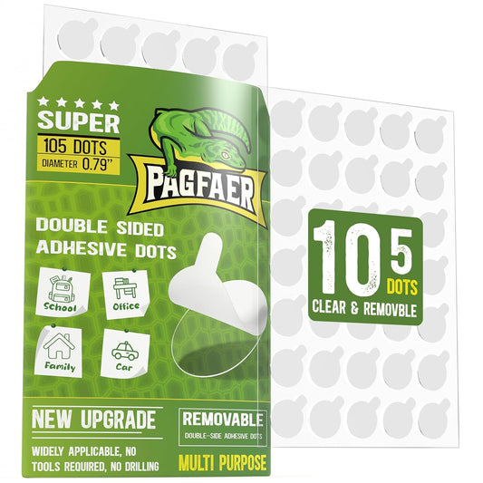 105Pcs Double Sided Adhesive Dots, 0.79" Clear Removable Sticky Adhesive Mounting Putty, Waterproof No Residue Dots Adhesive Putty for Poster Picture Festival Decoration Museum