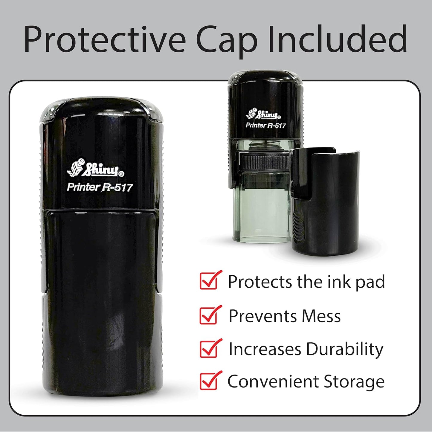 Shiny Cool Apple Teacher Stamp, Round Self Inking Stamp for Classroom, Purple Ink