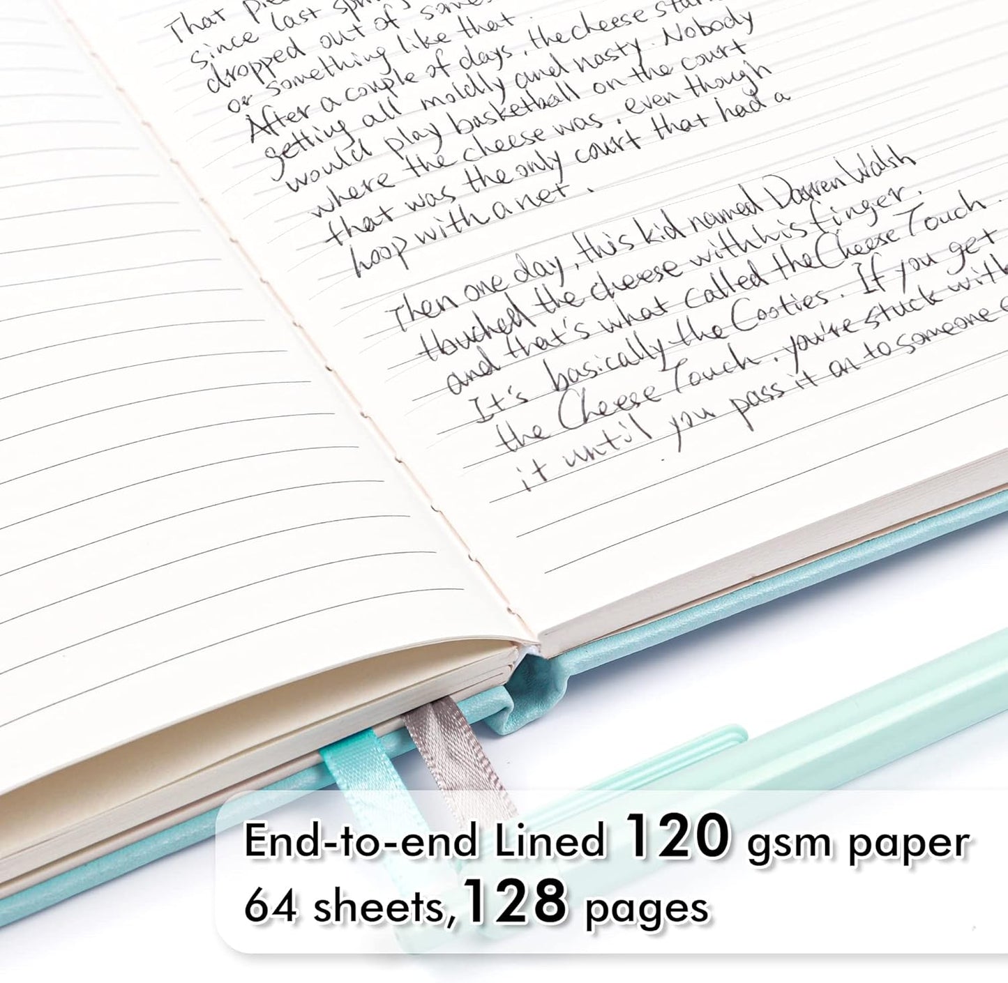 feela 24 Pack Journal Notebook Bulk for Work, Business Notebook Hardcover Lined Writing Journal with Pen Holder for Students Women Note Taking, with 24 Black Pens, 120 GSM, 5.1”x8.3”, A5, Sky Blue