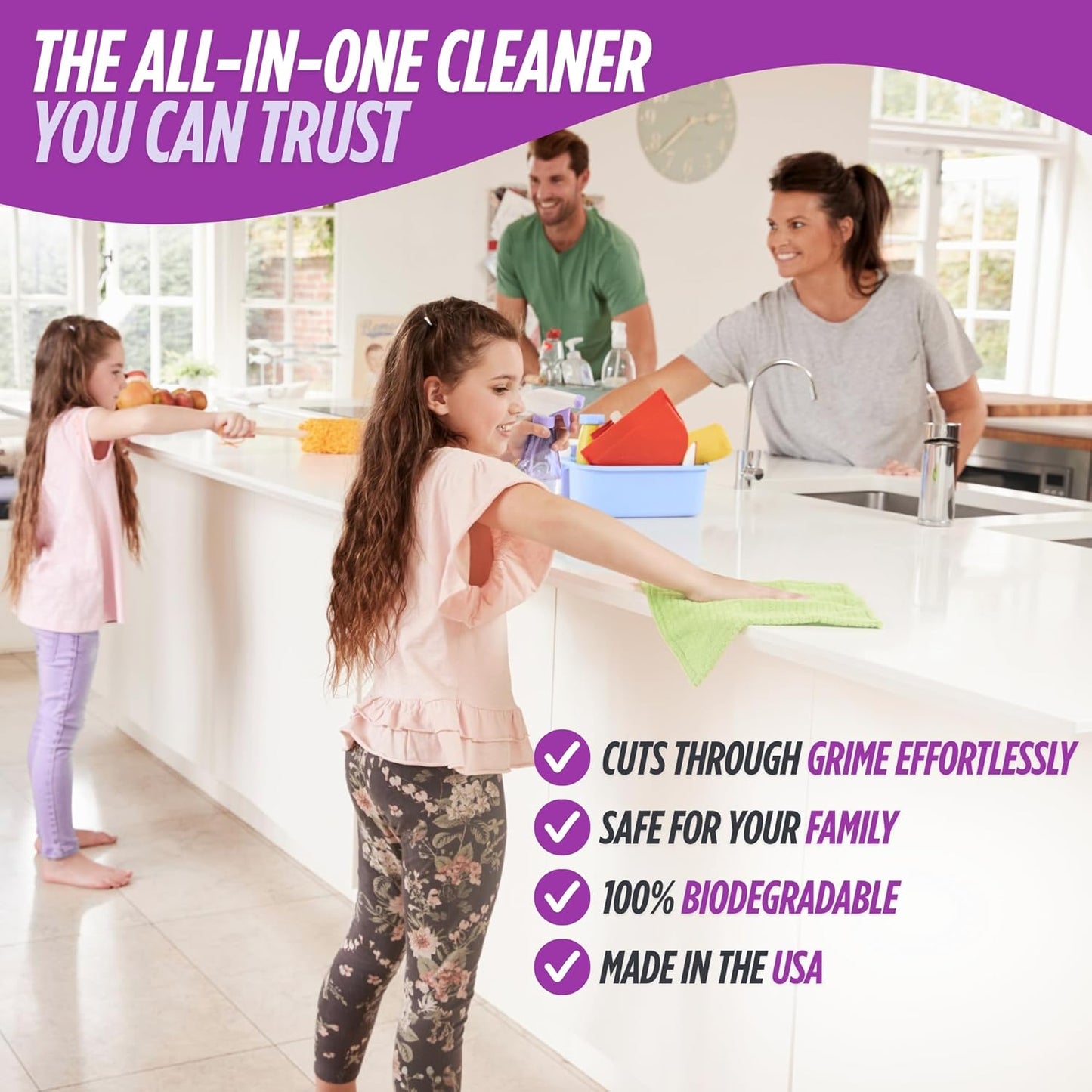 Oh Yuk All Purpose Cleaner – Multi-Purpose Hard Surface Cleaner for Kitchen, Bathroom, Counters, Stainless Steel & More - 100% Biodegradable, Vegan, Cruelty-Free (1, Spray Bottle)