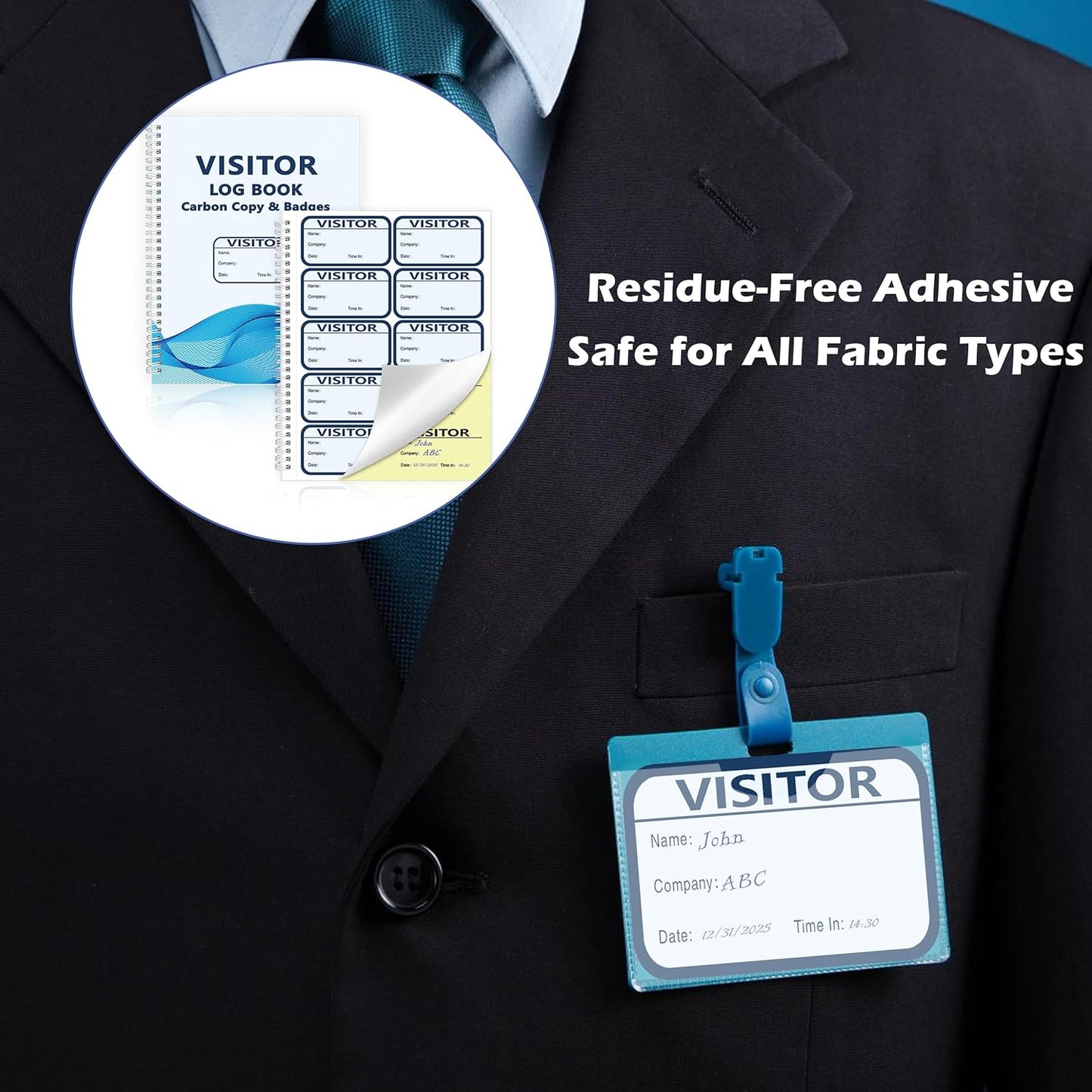 1 Pack of 150 Visitor Badges Registry Log with Carbon Copy Visitor Stickers Letter Size Visitor Log Book Extras Protecting Privacy Pages Spiral-Bound Self Visitor Badges Guest Register Book(1)