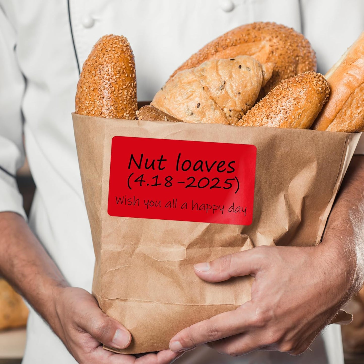 PARLAIM 3x5 inch Rectangle Color Code Stickers, 1000PCS 4 Rolls Square Adhesive Inventory Label, Red