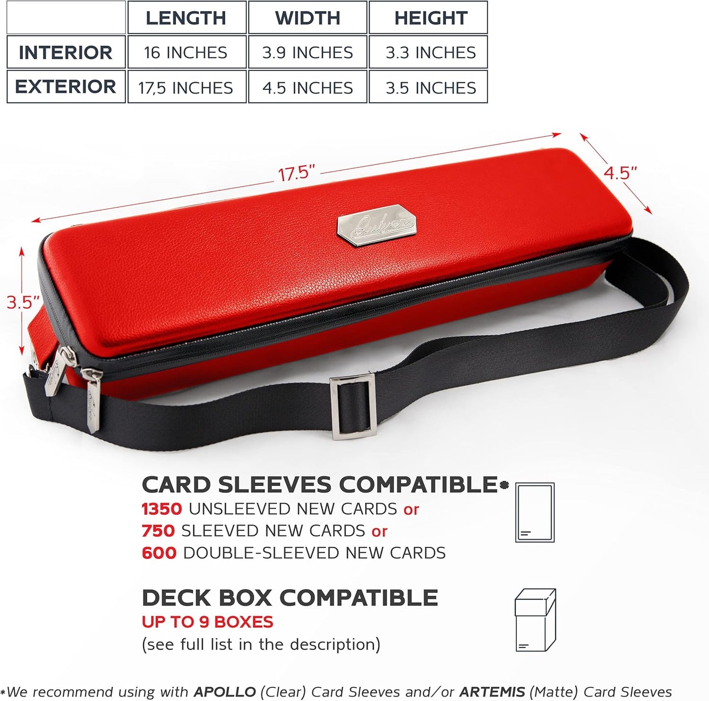 Quiver Time 's Red Card Case, Perfect for MTG Deck, Premium Storage Box, for Trading Cards, and Playing Card Storage, Ideal for Carrying Magic The Gathering and Game TCG Enthusiasts Recommended