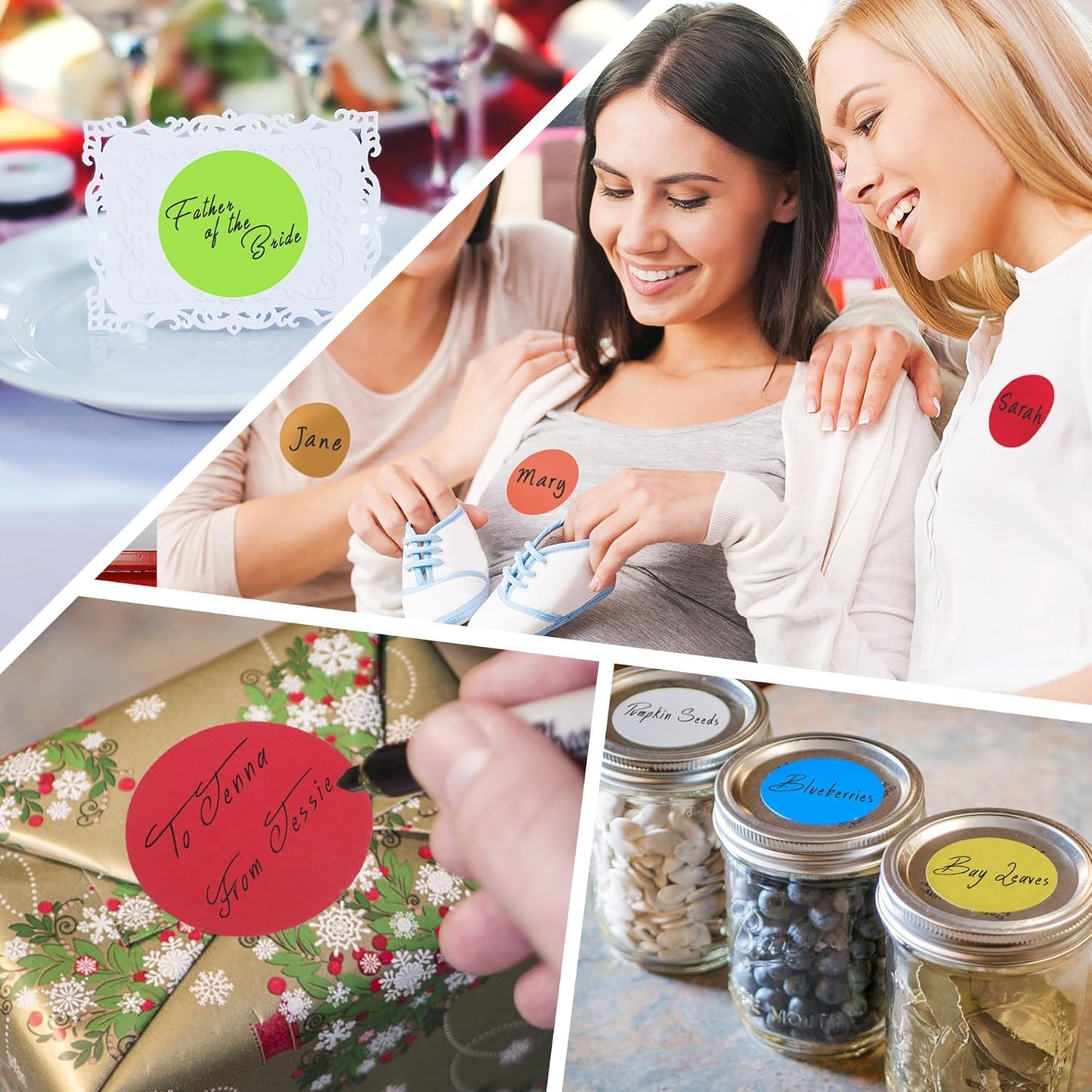 ChromaLabel 2 Inch Round Label Permanent Color Code Dot Stickers, 500 Labels per Roll, Fluorescent Purple