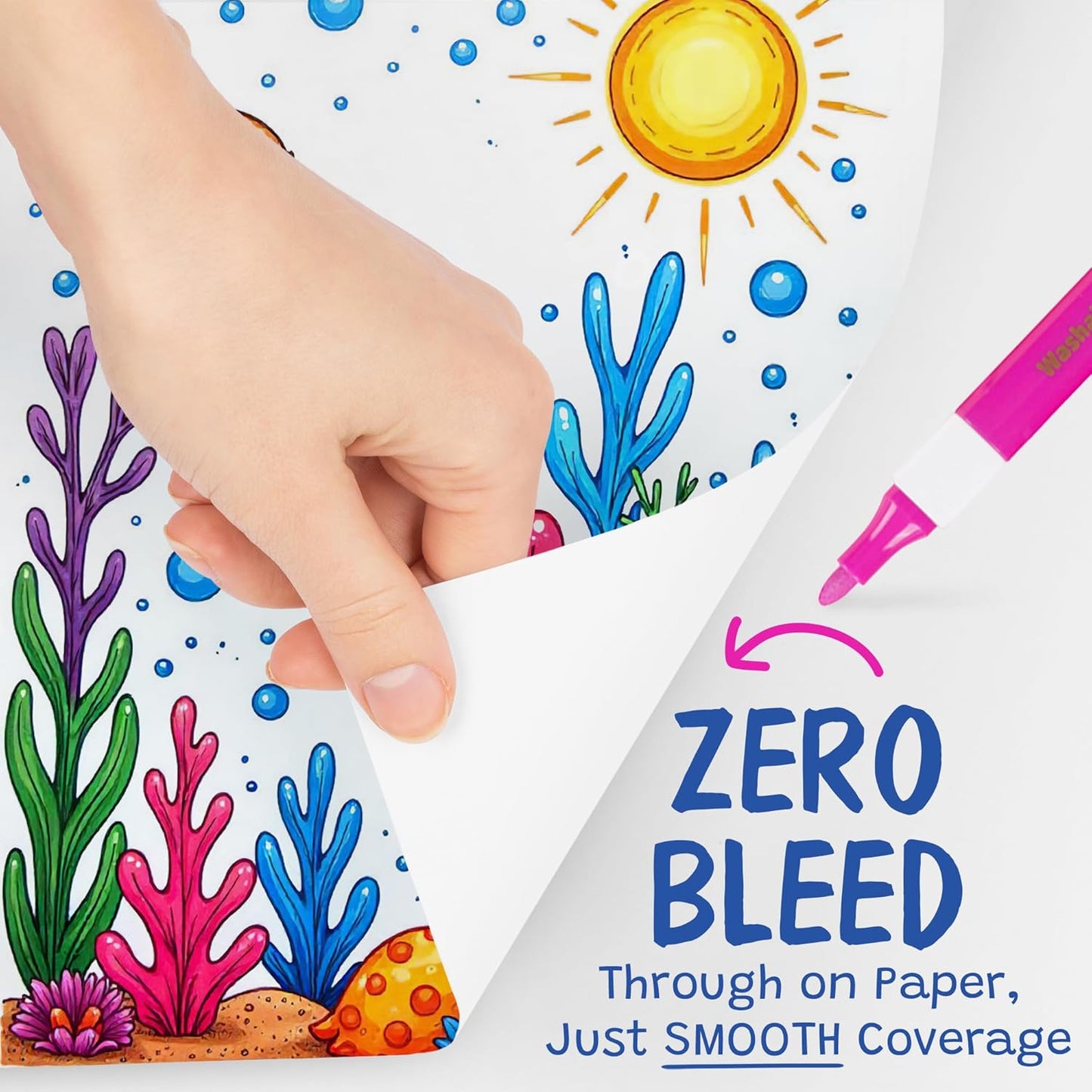 The Pencil Grip Magic Stix Washable Acrylic Markers for Kids and Teens, 12 Non-Toxic Colors, Allergen-Free, Vibrant Paint Pens for Crafting and DIY