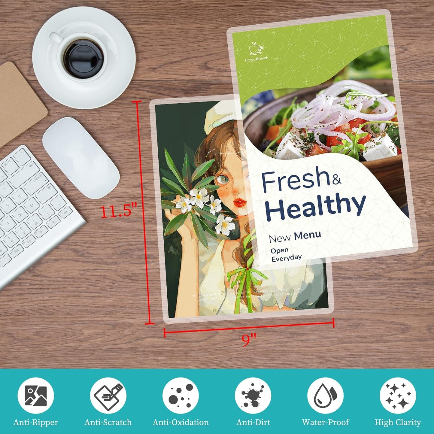 Thermal Laminating Pouches 5 mil, Clear 9 x 11.5 Inch Laminating Sheet Paper for Thermal Laminator, Holds US Letter Size Lamination Sheets (100 Pack)