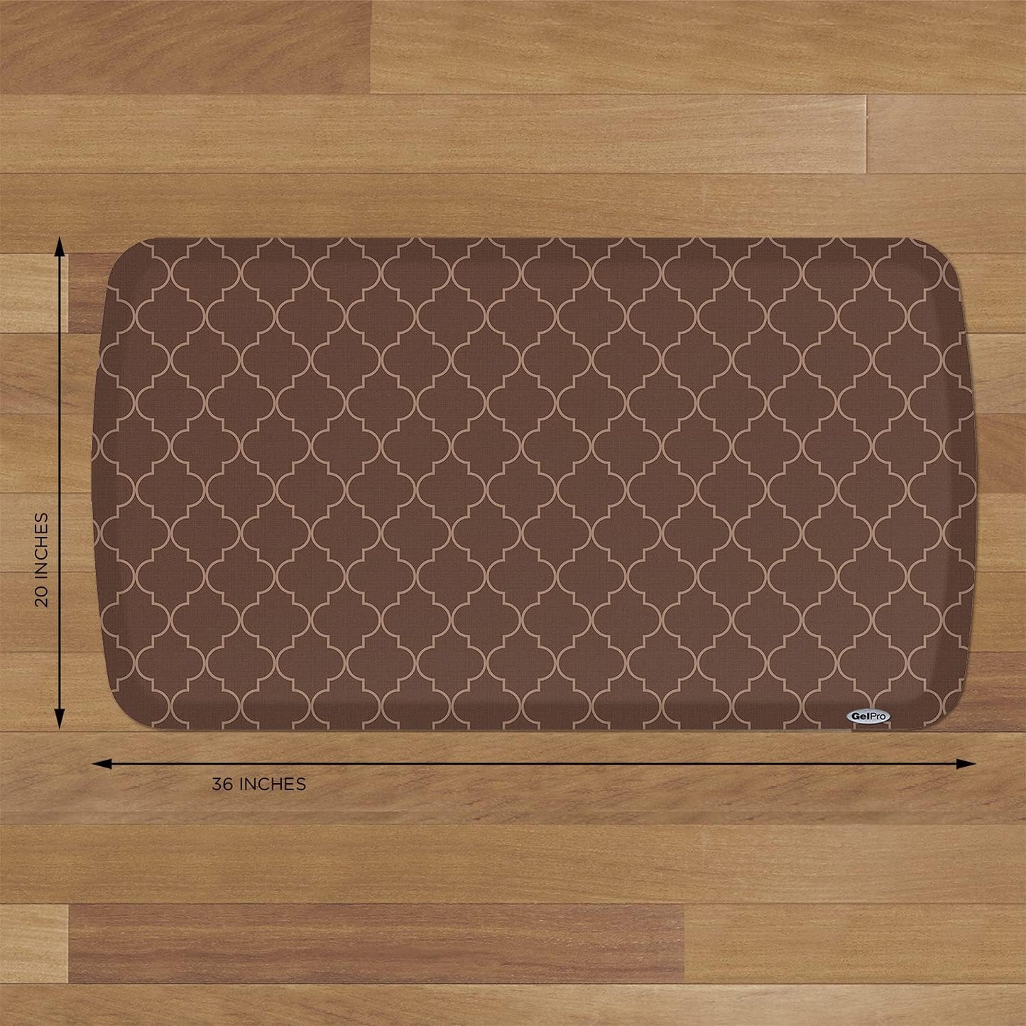 GelPro Elite Premier Anti-Fatigue Kitchen Comfort Floor Mat, 20x36", Lattice Java Stain Resistant Surface with therapeutic gel and energy-return foam for health & wellness